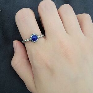 Elegant Silver and Blue Stone Ring